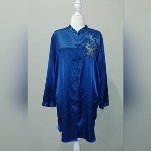 Inner Most Royal Blue Polyester Kimono with Dragon stitched detail Size Large